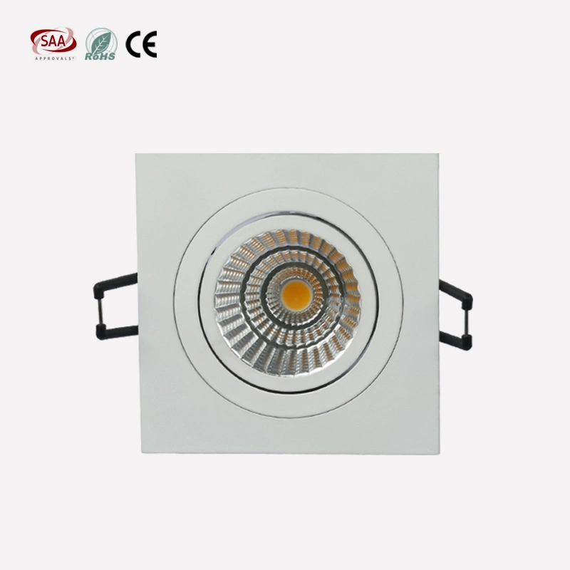 High Quality Recessed COB Chip 7W 9W 3000K LED Square Downlight for Hotel