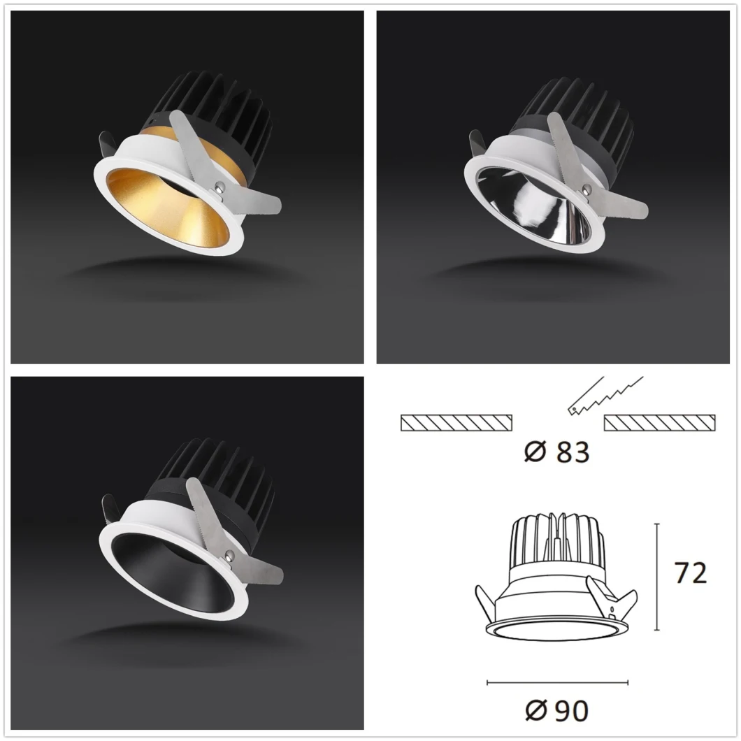 TUV Certified 460lm High Quality COB LED Recessed LED Downlight