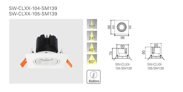 Ceiling Recessed Mounted Square LED Downlight 11W