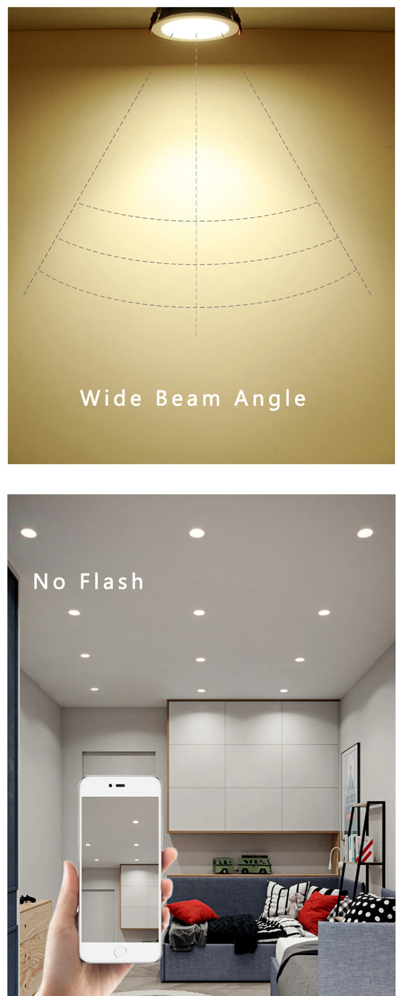 Aluminum Anti Glare LED Downlight 10W