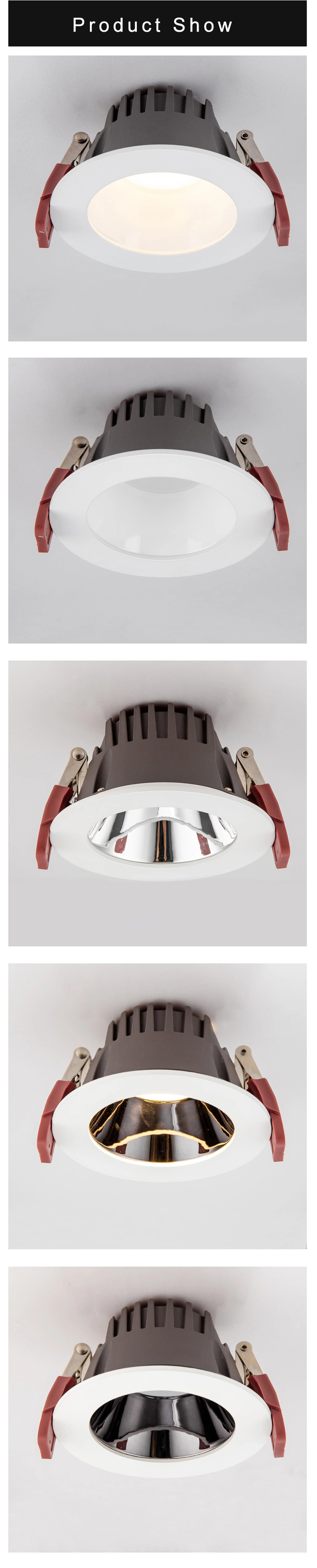 Aluminum Anti Glare LED Downlight 10W