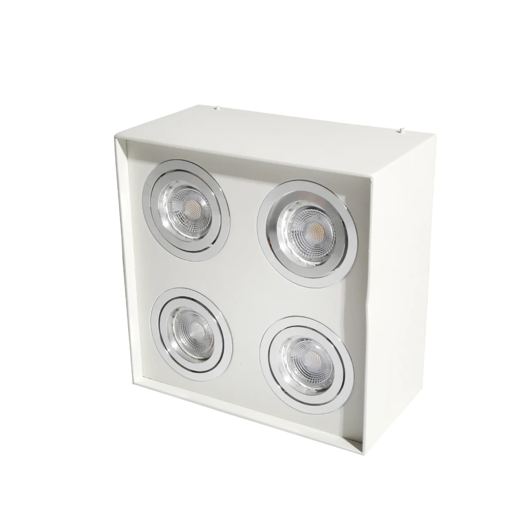 Square Downlight LED Multi-Angle Spotlight White GU10 MR16 Aluminum Housing