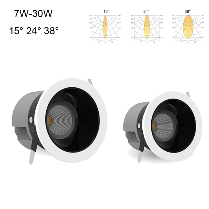 7W to 30W Deep LED Downlight LED Down Light for Anti Glare Embedded LED Spotlight Downlight