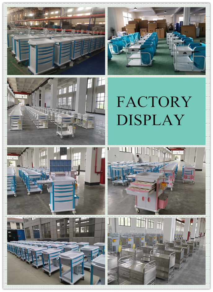 OEM Manufacturer Hospital ABS Medical Mobile Medicine Anesthesia Trolley Emergency Cart Drug Patient Nursing Trolley Size Customized