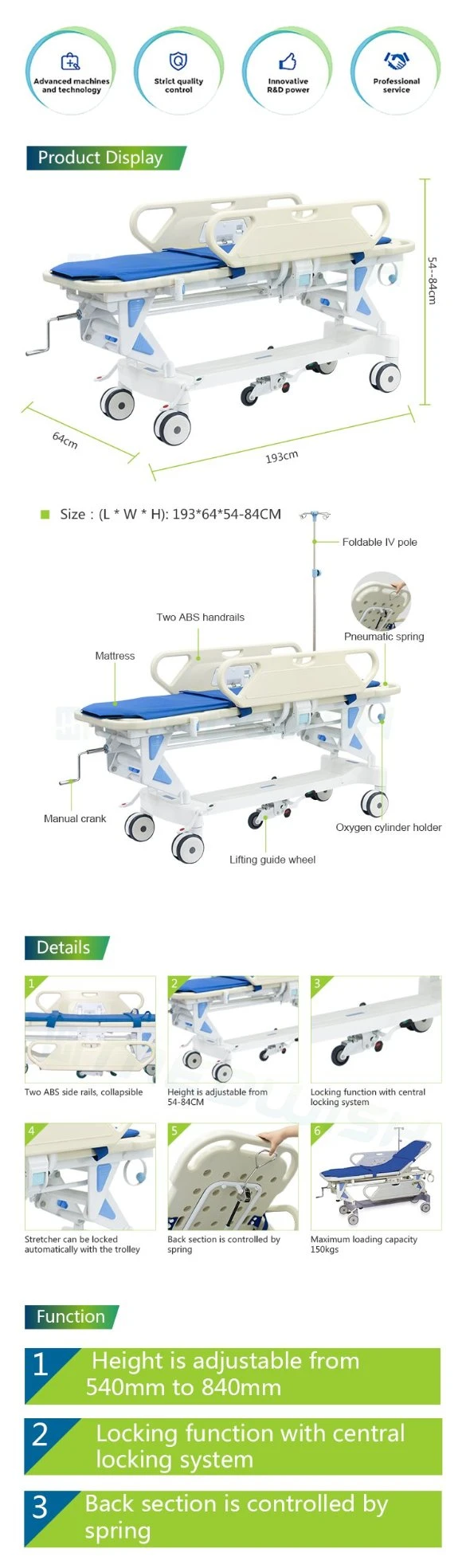 AG-HS002 Manual Emergency Patient Transfer Stretcher for Sale