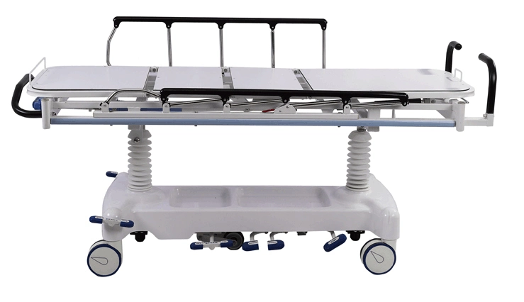 Hospital Ambulance Transfer Bed Trolley Luxury Hydraulic Flat Patient Transfer Vehicle Stretcher Cart