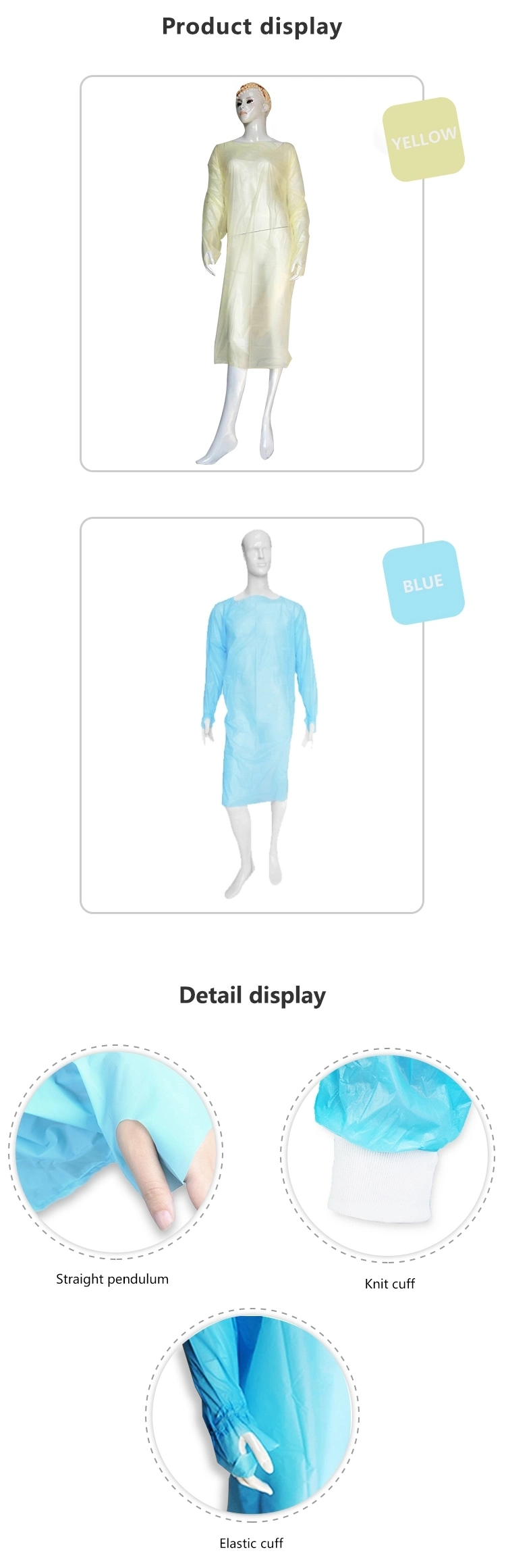 Gown SMS Doctor's Gown Isolement Blouse Chirurgicale Disposable Patient Doctor Gown Sterile