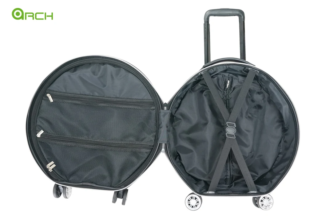 Round Lovely Fashion Cosmetic Hard Case/Sky Suitcase Wholesale ABS Trolley Travel Luggage for Women