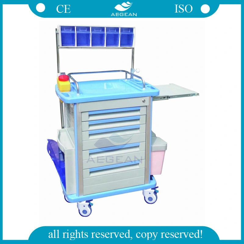 AG-At001A1 Hot Sale New Design Hospital ABS Anesthesia Trolley Cart