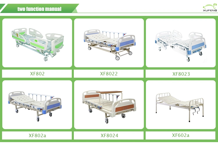 Manual Medical Bed Manual Nursing Bed Manual Patient Bed Mechanical Hospital Bed Semi Fowler Hospital Bed Two (2) Functions Crank Manual Hospital Bed Factory