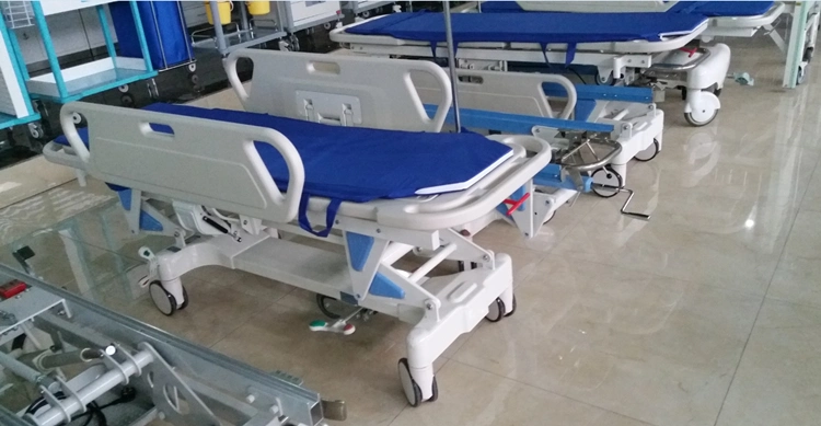 Hospital Ambulance Transfer Bed Trolley Luxury Hydraulic Flat Patient Transfer Vehicle Stretcher Cart