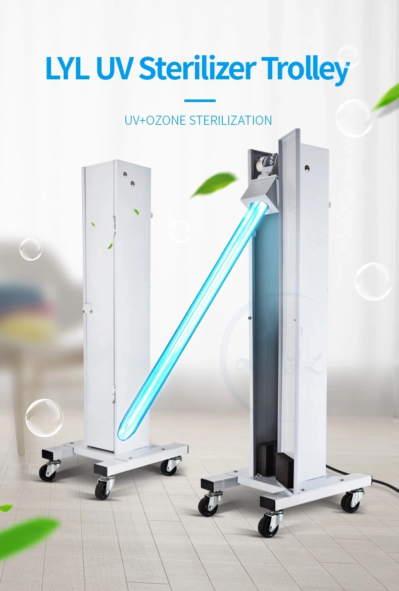 UV C Room Sterilizer on Trolley Industrial UV Sterilization Trolley UV Lamp Trolley