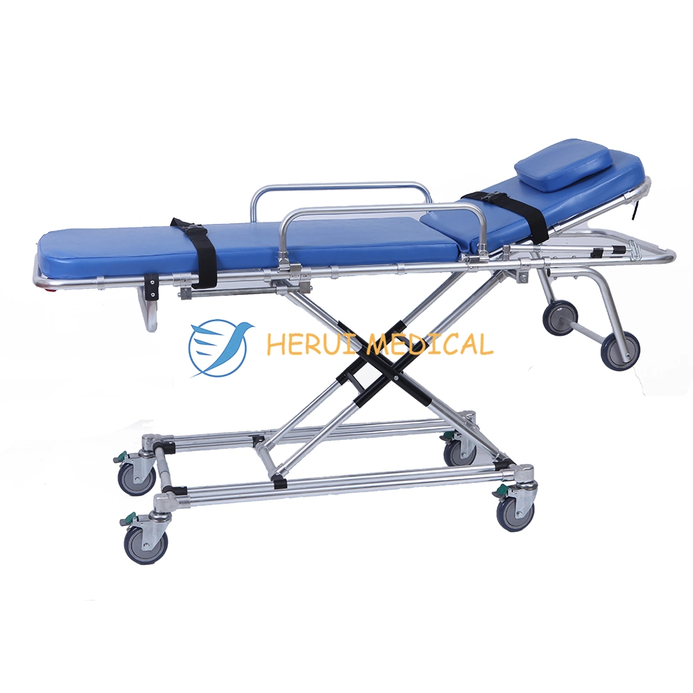 Emergency Folding Patient Transport Fully Adjustable Multi-Height Ambulance Stretcher