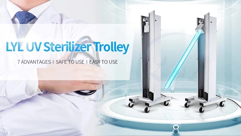 UV C Room Sterilizer on Trolley Industrial UV Sterilization Trolley UV Lamp Trolley