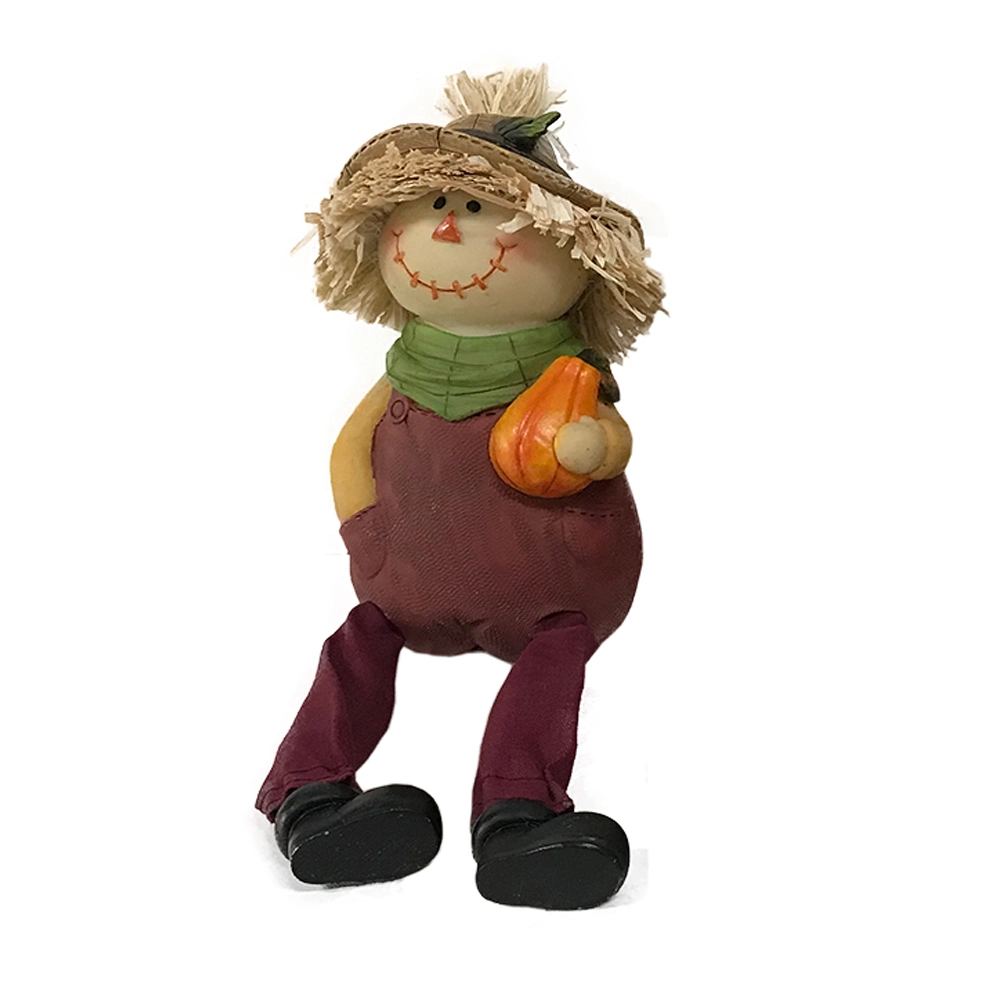 Wholesale Garden Polyresin Girl Trolley Harvest Figurine, Thanksgiving Decor Resin Kids Figurine