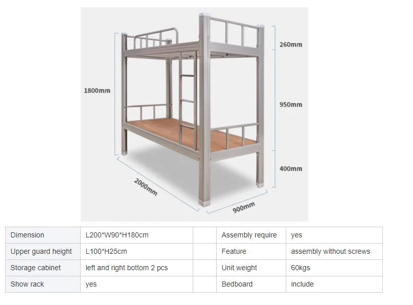 School Furniture Student Double Steel Kids Bunk Bed