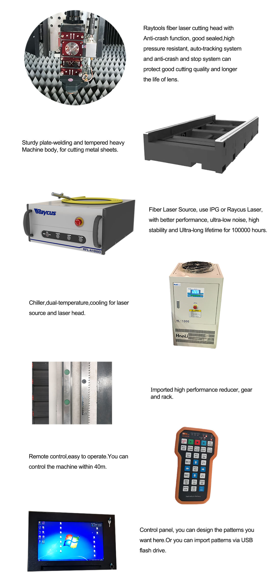 1000W Tube Pipe Laser Cutter CNC Fiber Laser Cutter Machine Stainless for Steel Plate and Pipe