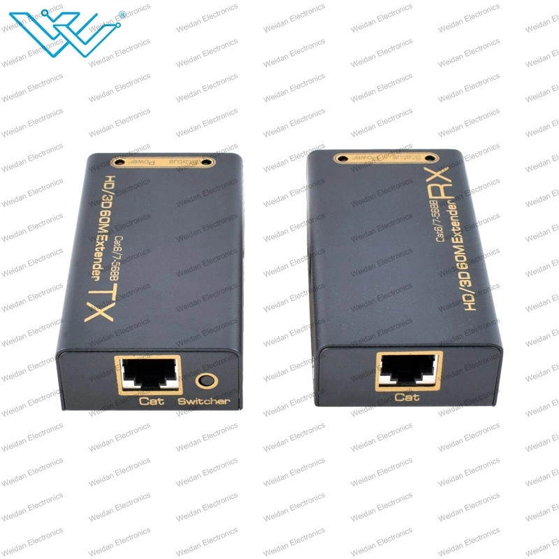 3D HDMI-Cat-HDMI Extender 60m by Single Cat Full HD 1080P (TX/RX)