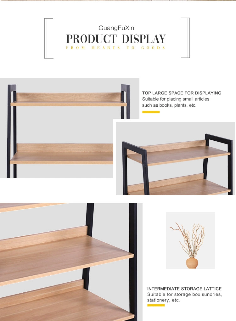Multifunctional Home Office Display Stand Storage Rack 3 Tiers Bookcase MDF Bookshelf Wooden Bookshelf