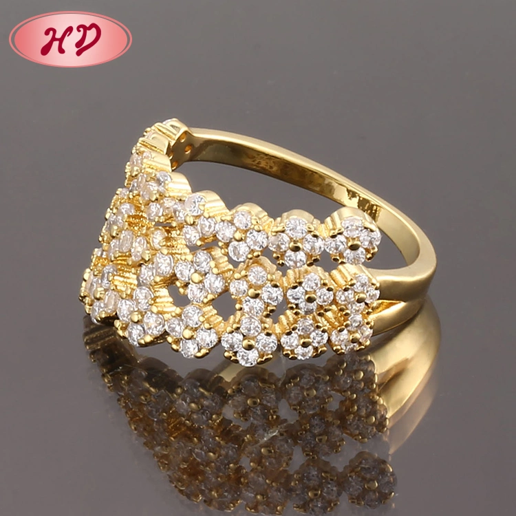 Women Fashion 18K Gold Plated Stainless Steel Silver Engagement Wedding Finger Rings Jewelry Design