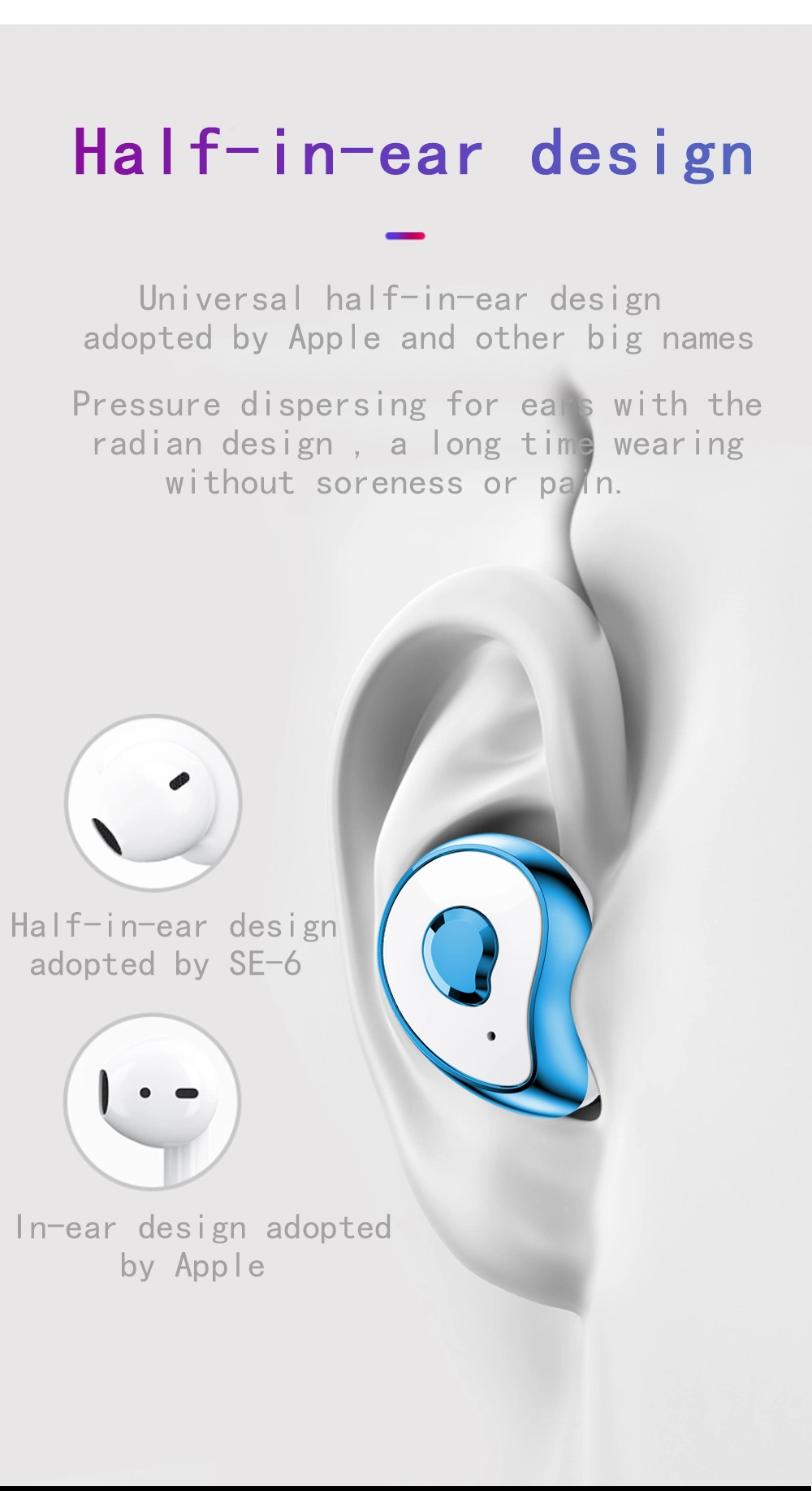 Se6 Noise-Reducing Bluetooth Headset Wireless Earophone Ipx5 Waterproof Bluetooth Earbuds Comfortable Earbuds