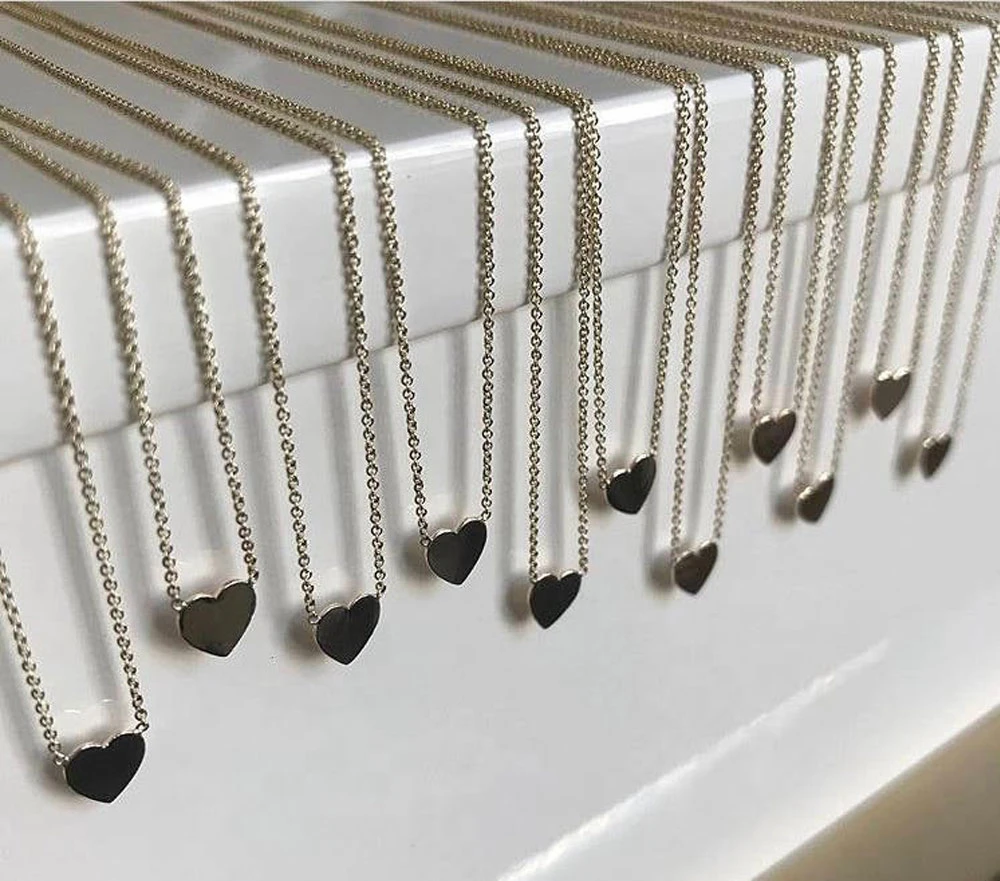 Tiny Heart Choker Necklace for Women Gold Silver Chain Small Love Necklace Pendant