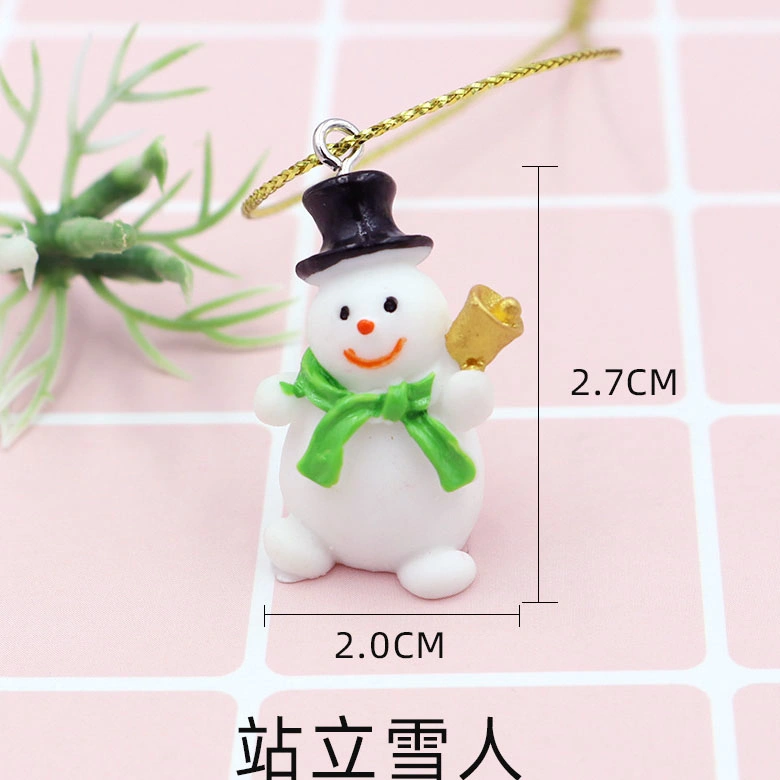 Mini Resin Christmas Ornaments Miniature Christmas Tree Ornaments Santa Snowman Gingerbread Tiny Christmas Tree Decorations