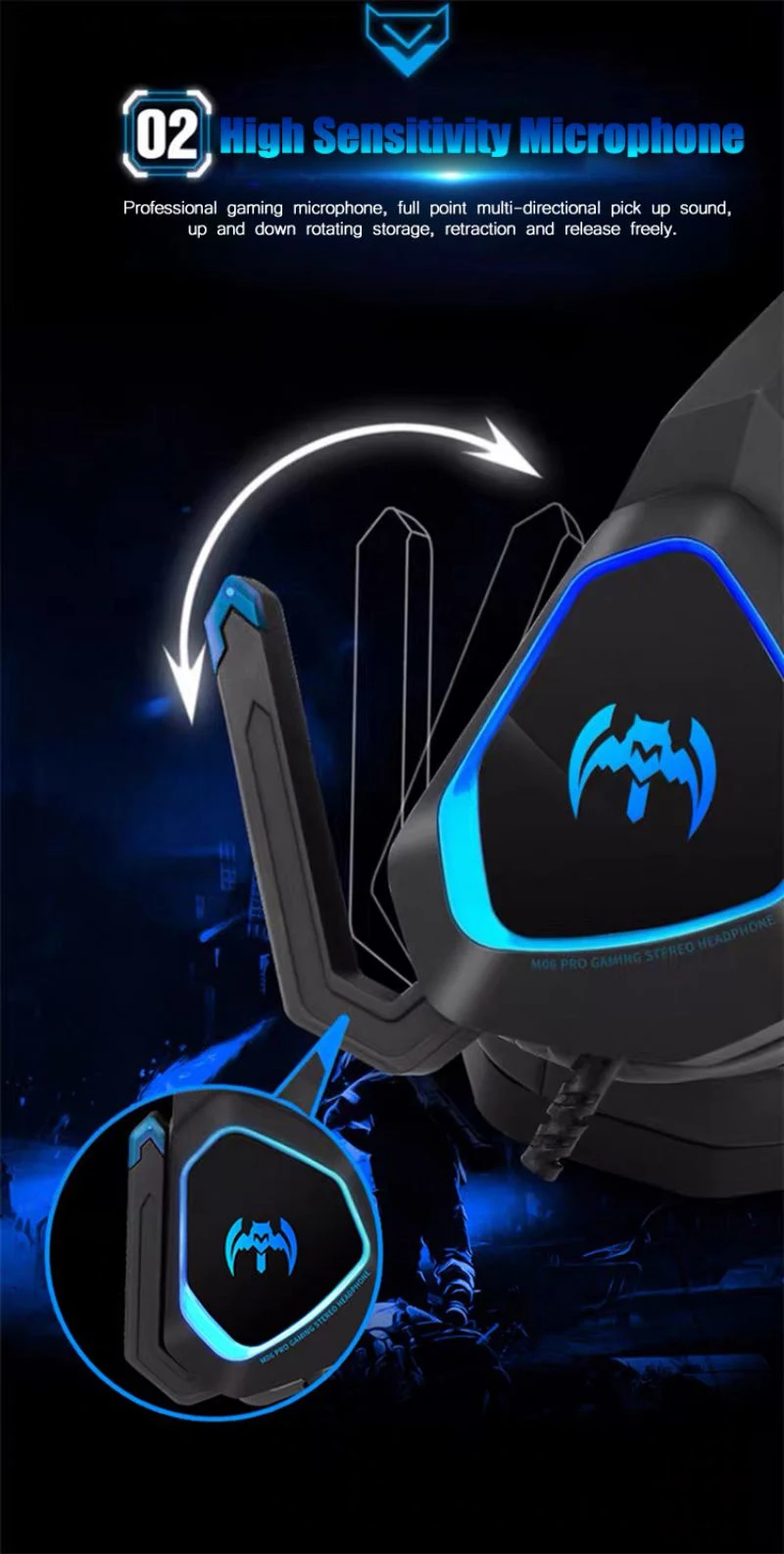 Gaming Headsets 7.1 Surround Sound Gaming Headset with Mic Gh-02