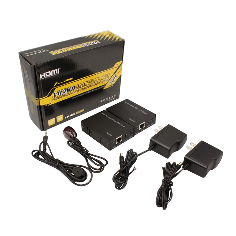 60m HDMI Extender Over Single Cat5e/6 Support Bi-Direction IR+EDID