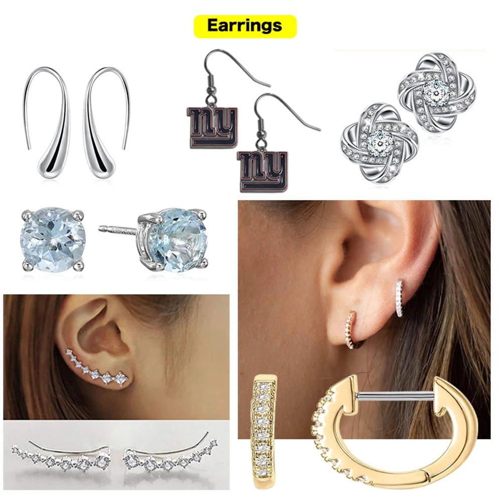 2020 Minimalist Jewelry Dainty Charm Huggies 925 Silver 18K Gold Dangle Hoop Earrings