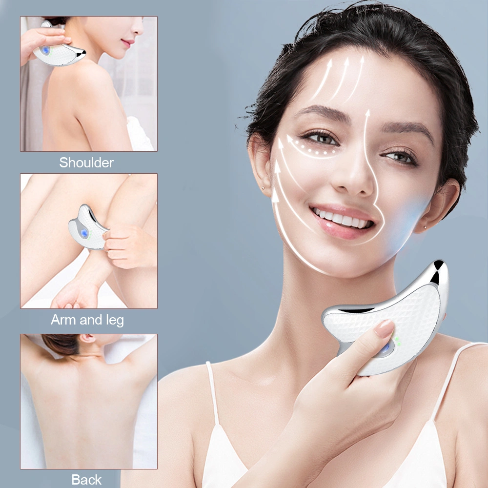 Factory Wholesale Guasha Scraping Facial Massager LED Light Microcurrent skin rejuvenation Electric Body Massage Machine Face Lifting Slimming