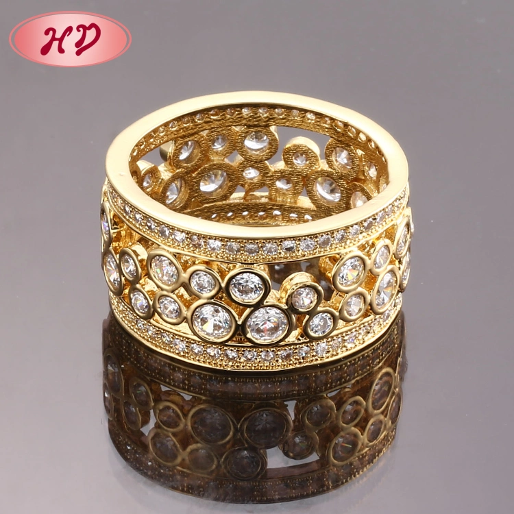 Fashion Women Silver Stainless Steel 18K Gold Plated Engagement Finger Wedding Rings Jewelry Design