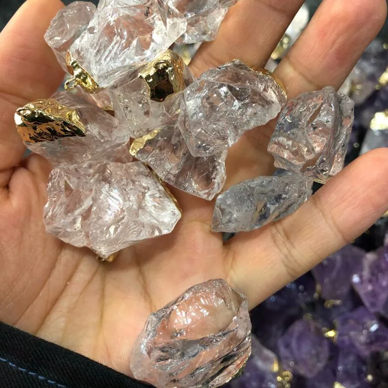 Natural Stone Irregular Pendant Original Stone Crystal Necklace Pendant Jewelry