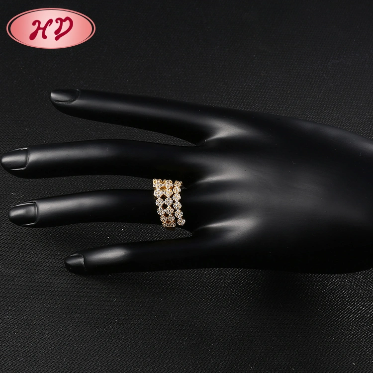Women Fashion 18K Gold Plated Stainless Steel Silver Engagement Wedding Finger Rings Jewelry Design