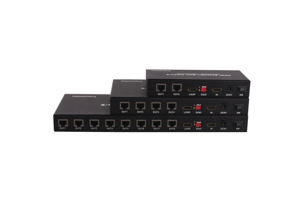 HDMI Extender 1X8 Over Single Cat5e/6 Cable 1*4 HDMI Extender (3D, IR, YLE0108)