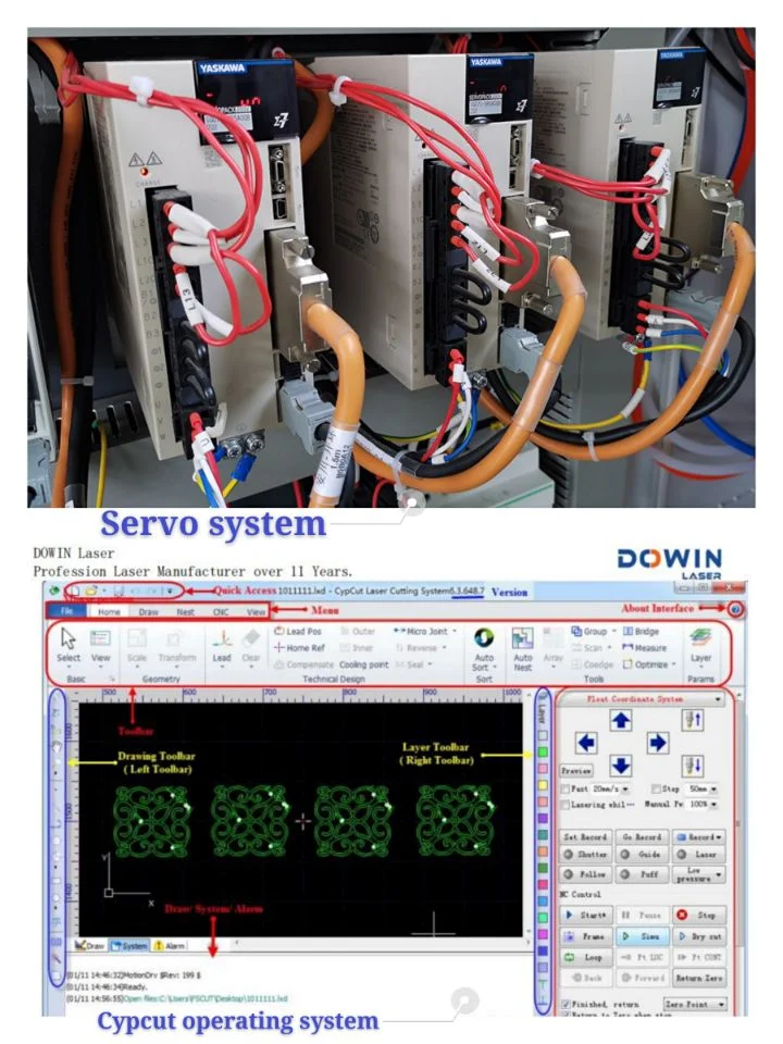 Dowin Lf1390 High Precision Whole Cover Small Fiber Laser Cutting Machine Metal Carbon Steel Copper Cutting