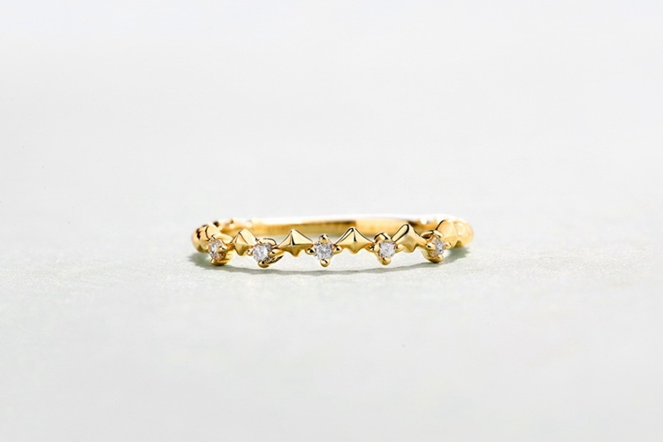 Fine Jewelry Solid Gold 5A Zircon Ring Exquisite 14K 18K Pure Gold Women Ring