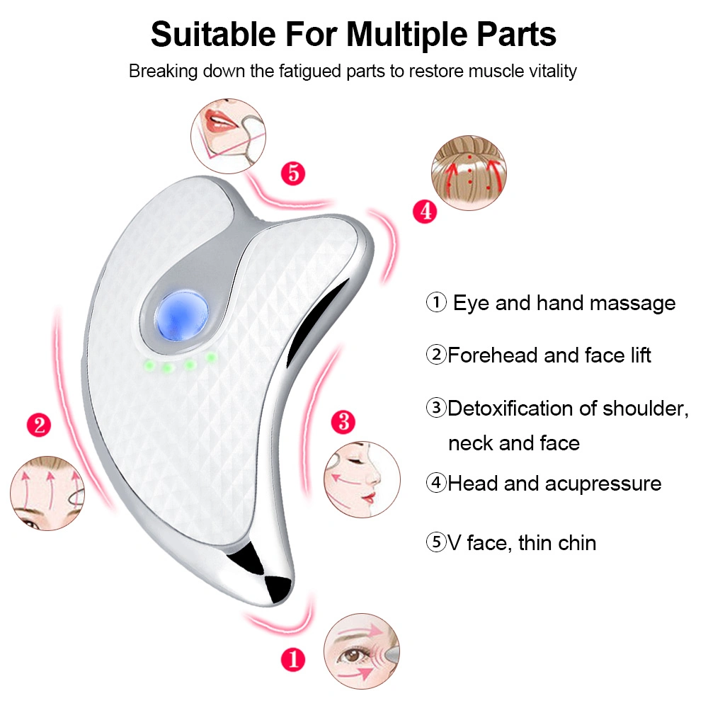 Factory Wholesale Guasha Scraping Facial Massager LED Light Microcurrent skin rejuvenation Electric Body Massage Machine Face Lifting Slimming