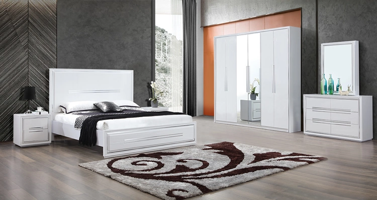 Modern High Gloss PU Painting Bedroom Wardrobe with Four Doors