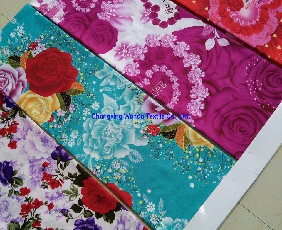 65GSM Flower Design Disperse Print Fabric for Baby Bed