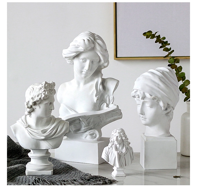 Decor Figurines Resin Craft David Statue White Color Size 15cm on Sale