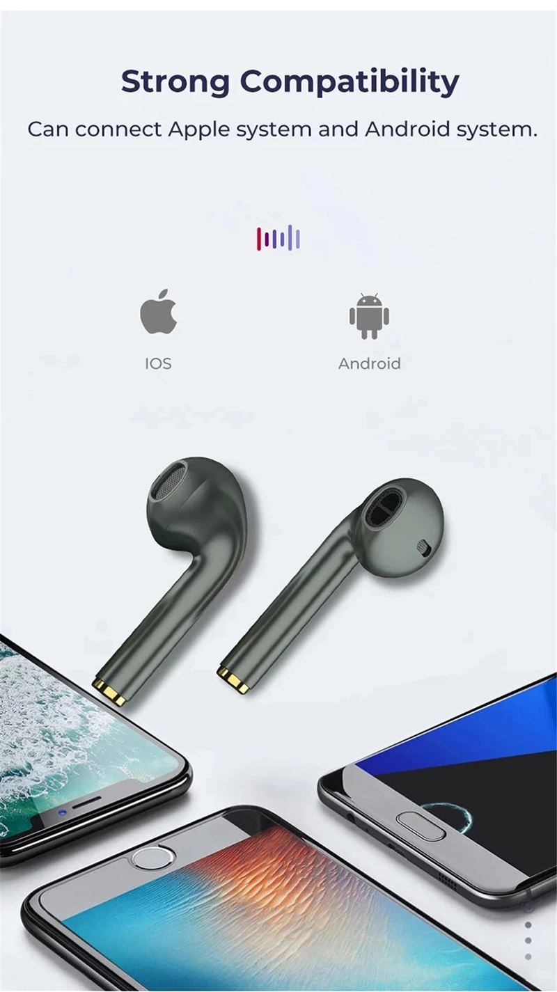 J18 Tws Wireless Earphones Bt 5.0 Fingerprint Headphone Stereo Sports Earbuds Headset with Mic