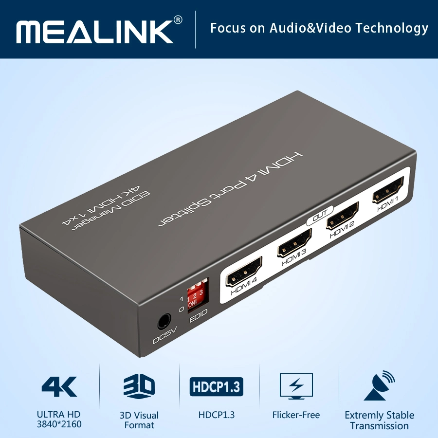 1 in 4 out HDMI Splitter HDMI 1.4V Support 2160p/4kx2K