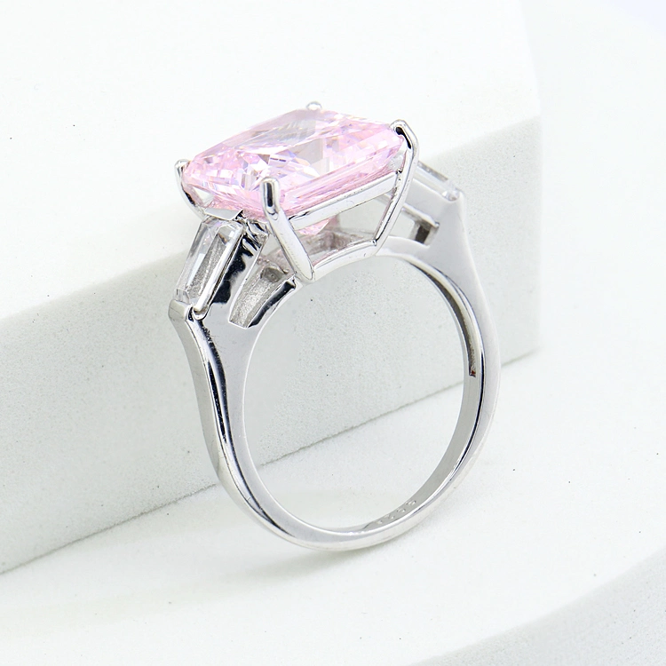 Pink Zircon Gold Ring 925 Silver Rings Engagement and Wedding Rings for Women