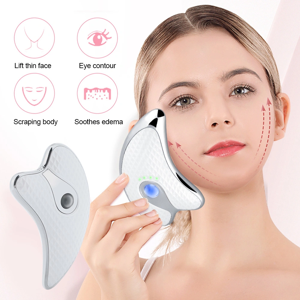 Factory Wholesale Guasha Scraping Facial Massager LED Light Microcurrent skin rejuvenation Electric Body Massage Machine Face Lifting Slimming