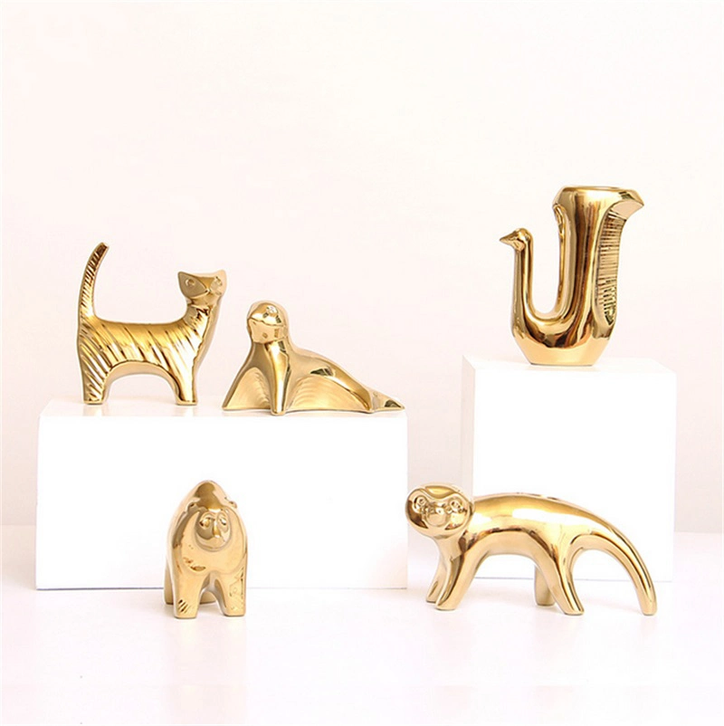 Nordic Home Creative Gold Ceramic Small Animal Zakka Ornaments Decoration Room Accessories Small Ornaments Wholesale