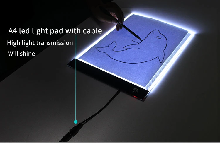 LED Graphic Tablet Writing Painting Light Box Tracing Board Digital Drawing Tablet A4