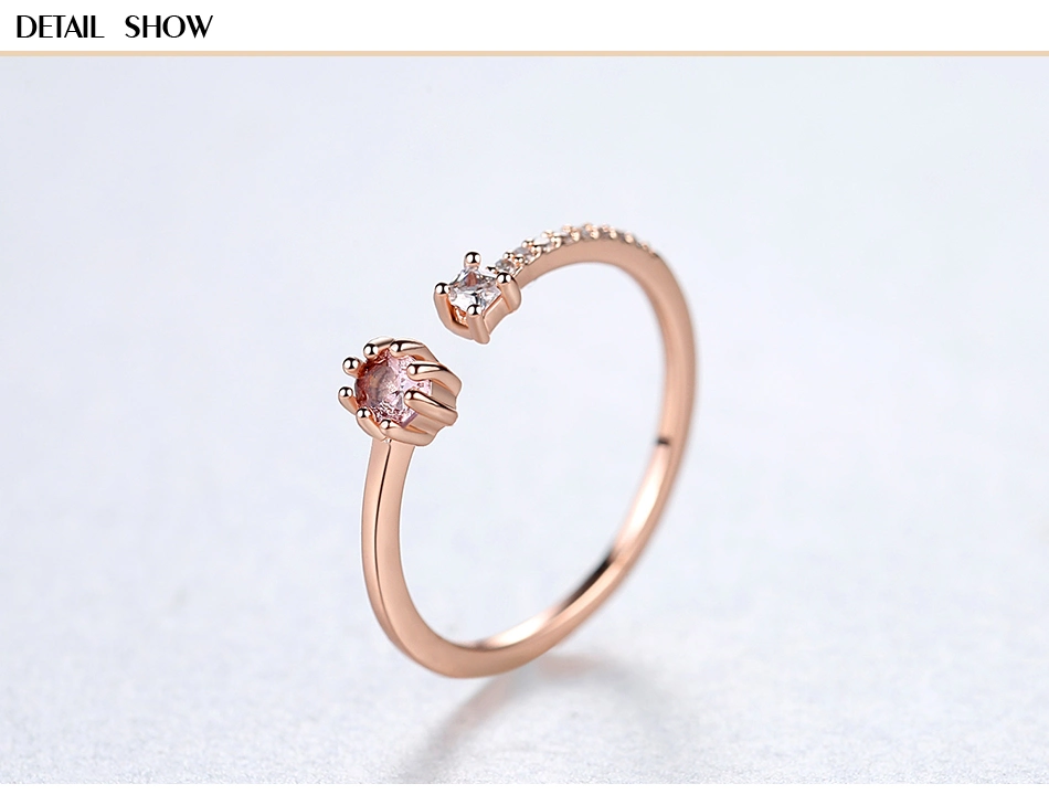 Rose Gold Plated CZ 925 Sterling Silver Finger Rings