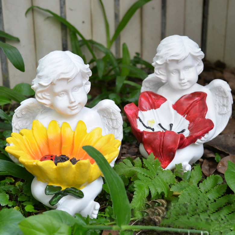 Resin Crafts Little Angel Garden Ornaments Decoration Sculptures Flower Pot for Garden Decoration