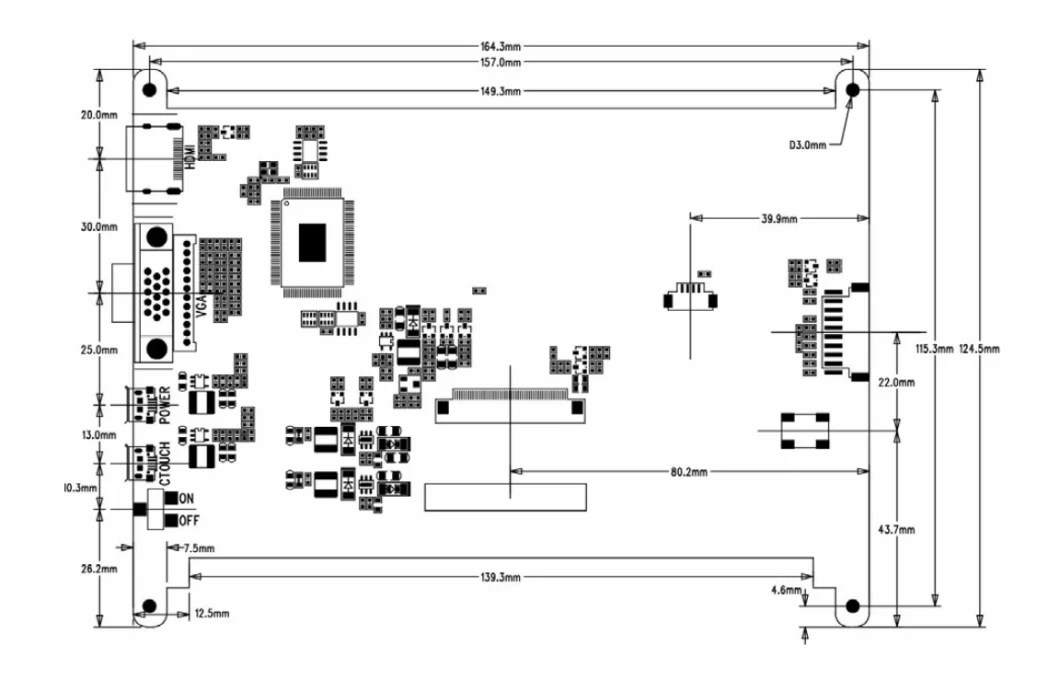 7.0 Inch 1024X600 TFT LCD Display with Lvds/USB/HDMI/VGA Interface for IP Phone